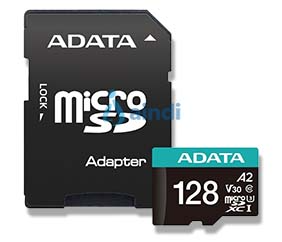 ADATA Memoria micro SDXC/SDHC 128GB UHS-I Clase 10 V30 A2 con adaptador AUSDX128GUI3V30SA2-RA1