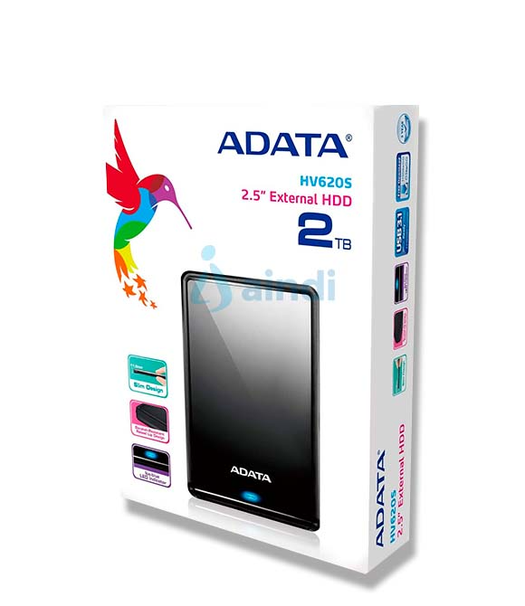 Disco Duro Externo ADATA AHV620S-2TU31-CBK   , 2 TB, USB 3.1, 2.5 pulgadas, Negro