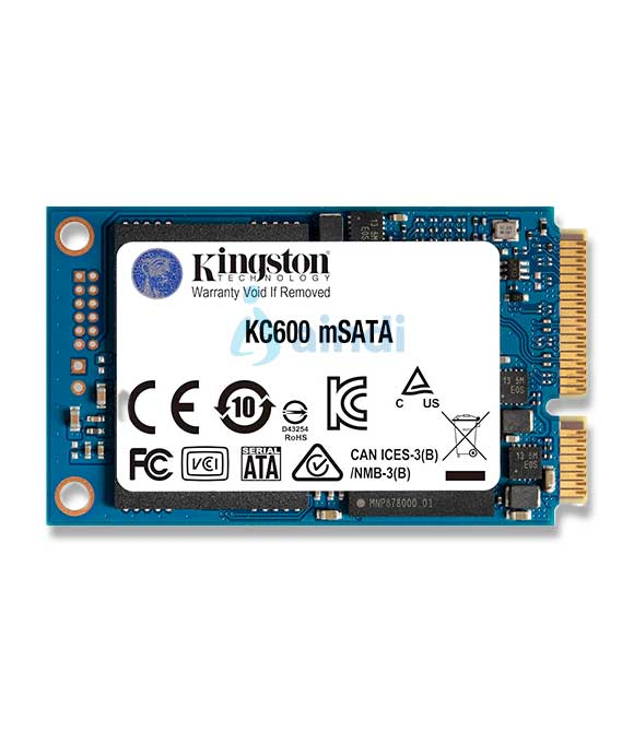 Kingston Technology KC600. SDD, capacidad: 256 GB, Factor de forma de disco SSD: mSATA, Velocidad de lectura: 550 MB/s, Velocidad de escritura: 500 MB