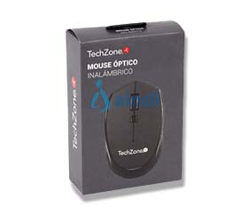 Mouse TechZone TZ19MOU01-INA óptico inalámbrico 1000 DPI ergonómico negro TZ19MOU01-INA