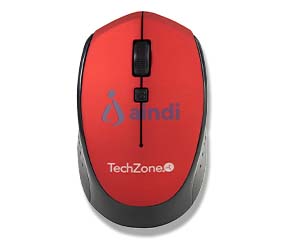 TechZone Mouse Inalámbrico Start Red TZ19MOU01-INAR hasta 1600 DPI, 3 botones, textura rubber