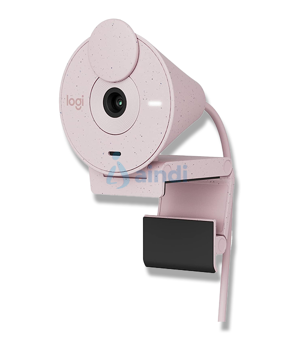 Cámara Web Logitech Brio 300 1080p USB-C con Corrección Iluminación Automática Micrófono Color Rosa