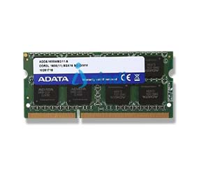 ADATA SODIMM DDR3 Low 8GB PC3L-12800 1600MHz CL11 204-pin 1.35V para Laptop/AIO/Mini PC ADDS1600W8G11-S, ADDS1600W8G11-B