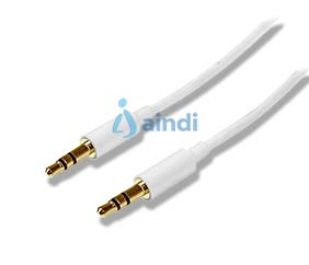 Cable de 3 metros Delgado de Audio Estéreo Mini Jack de 3,5mm - Blanco - Macho a Macho