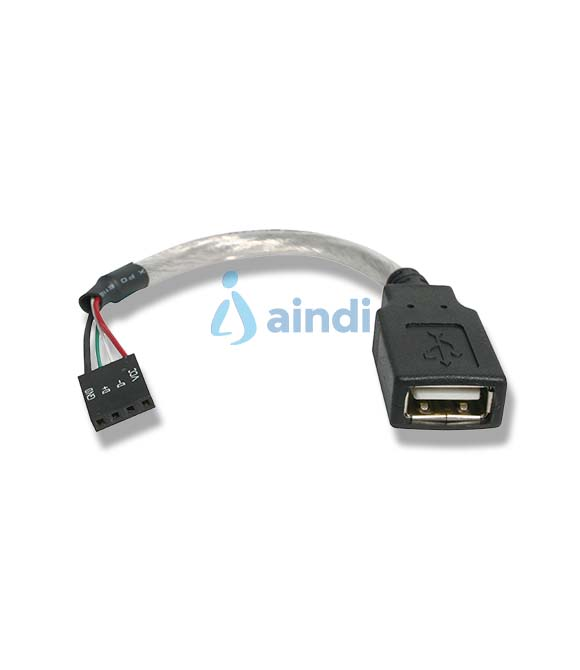 Cable de 15cm Adaptador Extensor USB 2.0 a IDC 4 pines - Conector a Placa Base - Hembra a Hembra