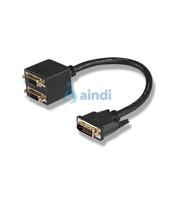 Cable Duplicador Divisor de Vídeo DVI-D de 2 Puertos Salidas Compacto - Bifurcador