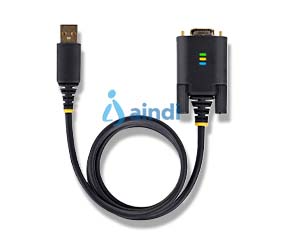 StarTech.com Cable Adaptador USB a Serie de 1m - Serial - Retención COM - FTDI - Adaptador USB-A a DB9 RS232 - con Tornillos DB9 Intercambiables - Windows/macOS/Linux