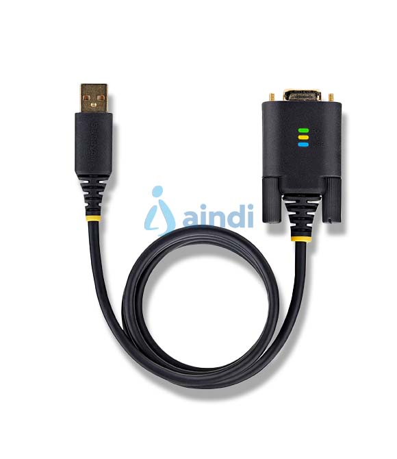 StarTech.com Cable Adaptador USB a Serie de 1m - Serial - Retención COM - FTDI - Adaptador USB-A a DB9 RS232 - con Tornillos DB9 Intercambiables - Windows/macOS/Linux
