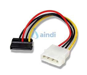 StarTech.com Adaptador Cable 15cm Alimentación SATA Ángulo a la Izquierda 15 Pines a 4 Pines LP4