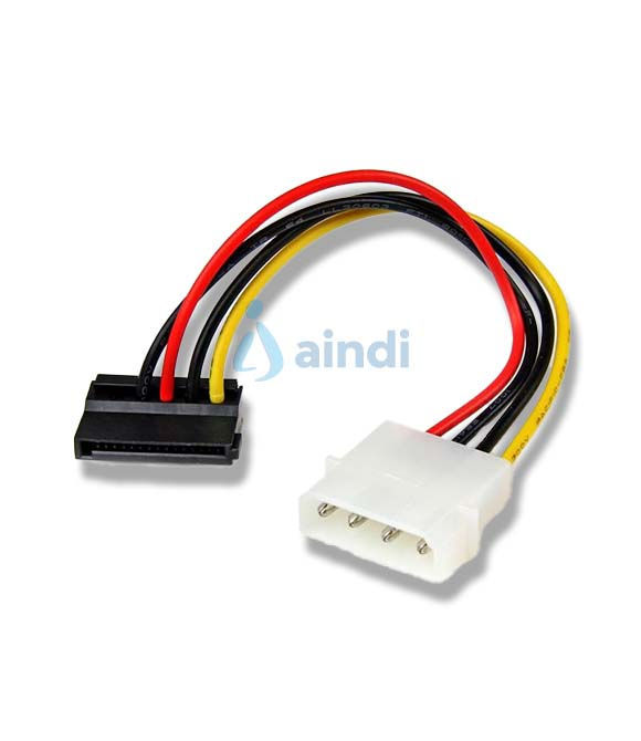StarTech.com Adaptador Cable 15cm Alimentación SATA Ángulo a la Izquierda 15 Pines a 4 Pines LP4