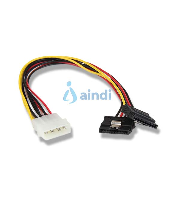 StarTech.com Adaptador Cable 30cm Divisor de 4 Pines LP4 a Doble SATA Cierre Seguridad Pestillo Latches. Longitud de cable: 0,304 m, Conector 1: Molex