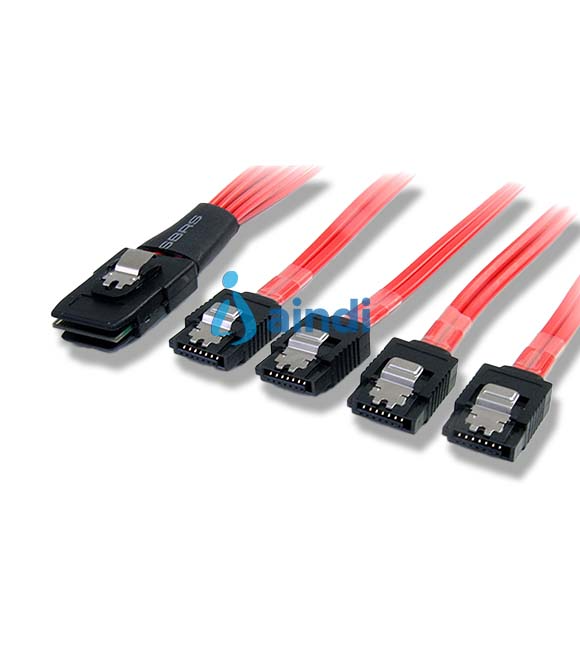 StarTech.com Cable Adaptador de 50cm Mini SAS Serial Attached SCSI SFF 8087 mSAS iSAS Interno a 4x SATA Cierre Latching