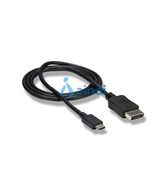 StarTech.com Cable 1m USB C a DisplayPort 1.2 de 4K a 60Hz - Adaptador Convertidor USB Tipo C a DisplayPort - HBR2 - Conversor USBC con Modo Alt - Compatible con Thunderbolt 3 - Negro