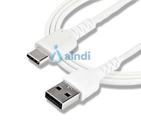 StarTech.com Cable de Carga USB-A a USB-C de 2m - Cable de Carga Rápida y Sincronización USB 2.0 de Servicio Pesado - Cable de Datos USB 2.0- Resistente con Fibra de Aramida - M/M - 3A - Blanco