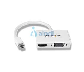 StarTech.com Adaptador Mini DP de Audio/Vídeo para Viajes - Conversor Mini DisplayPort a HDMI o VGA - 1080p Blanco