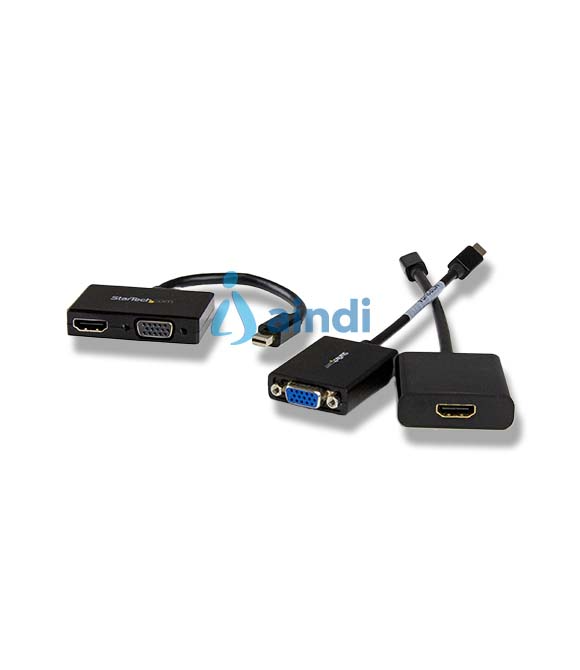 StarTech.com Adaptador Mini DP de Audio/Vídeo para Viajes - Conversor Mini DisplayPort a HDMI o VGA - 1920x1200 1080p