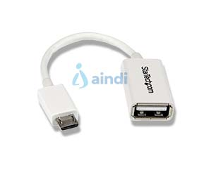StarTech.com Cable Adaptador Micro USB a USB OTG Blanco de 12cm - Macho a Hembra