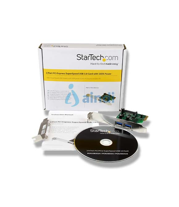 Tarjeta PCI Express de 2 Puertos USB 3.0 SuperSpeed con UASP y Alimentación SATA - Adaptador Interno de StarTech.com