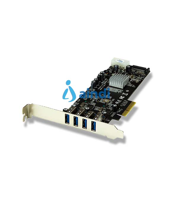 StarTech.com Adaptador Tarjeta PCI Express PCI-E 4 Puertos USB 3.0 UASP Bus Doble con Alimentación Molex SATA