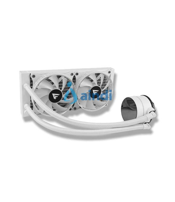 Enfriamiento Líquido Game Factor LQG600 - Sistema 240mm RGB con 2 Ventiladores 120mm (TDP 250W, 70 CFM, Color Blanco)