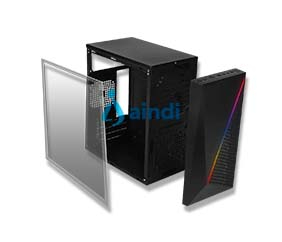 Acteck KIOTO GC460 RGB Essential gabinete mini torre micro ATX mini ITX fuente 500W panel acrílico metal negro AC-933070