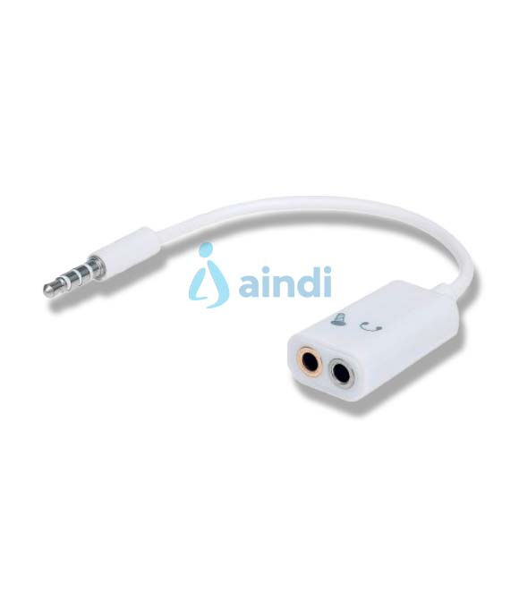 CABLE ADAPTADOR MANHATTAN AUDIO 3.5MM SEPARADOR MICROFONO AUDIFONO M-H 