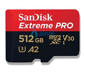 SanDisk Extreme Pro Micro SDXC 512GB 200MB/s 4K Clase 10 A2 V30 con adaptador SDSQXCD-512G-GN6MA