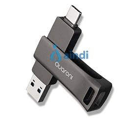 Memoria quaroni 32gb usb 3.2 / dual ac / otg / metalica qum-05