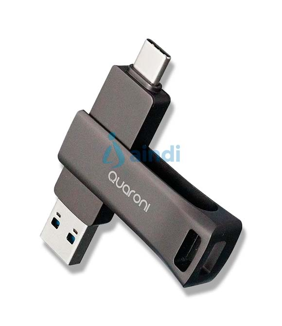 MEMORIA QUARONI 32GB USB 3.2 / DUAL A AND C / OTG / METALICA