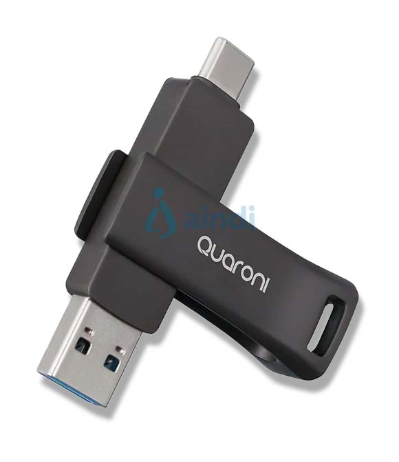 MEMORIA QUARONI 64GB USB 3.2 / DUAL A AND C / OTG / METALICA