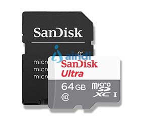 SanDisk microSDXC Ultra 64GB 100MB/s Clase 10 con adaptador SDSQUNR-064G-GN3MA