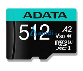 ADATA Micro SDXC/SDHC 512GB UHS-I 100MB/85MB Clase 10 V30 A2 con adaptador AUSDX512GUI3V30SA2-RA1