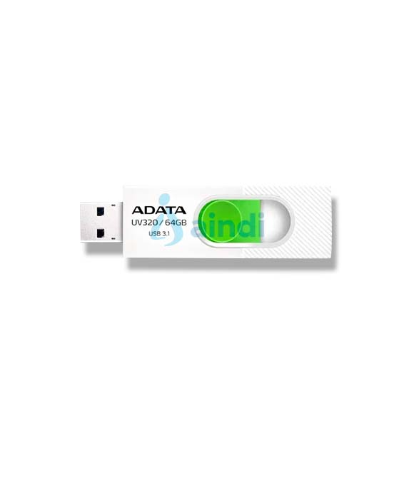 MEMORIA ADATA 64GB USB 3.2 UV320 RETRACTIL BLANCO-VERDE