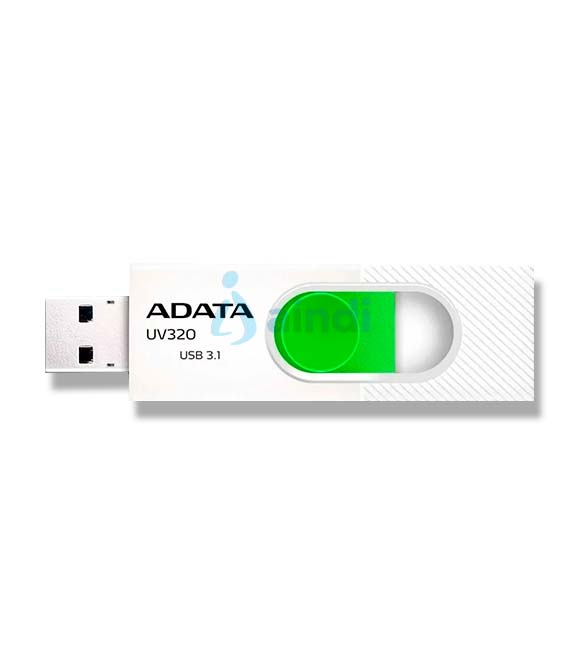 Memoria USB ADATA 128GB UV320 Retrátil - Blanco-Verde (USB 3.2)