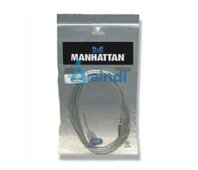 Cable de Extensión USB 2.0 Manhattan 340502 4.5 m Plata/Transparente