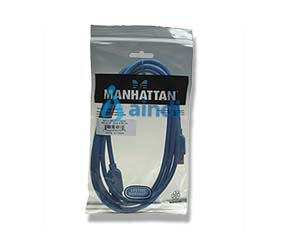 Manhattan Cable Extensión USB-A 3.0 Súper Velocidad 2m Azul - 322379