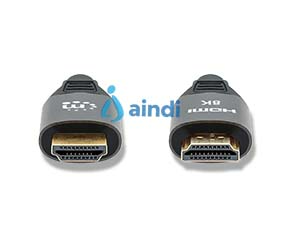 Manhattan Cable HDMI Certificado Ultra Alta Velocidad 8K a 60Hz/4K a 120Hz con Ethernet 2m - 355940