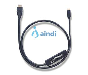 Cable Manhattan Adaptador USB-C a HDMI 4K Salida 1m Color Negro