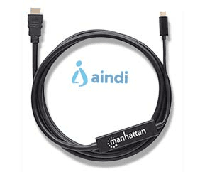 Cable Manhattan Adaptador USB-C a HDMI 4K Salida 2m Color Negro