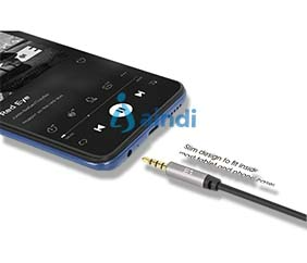 Manhattan Cable Auxiliar Audio Estéreo 3.5 mm 5 m Negro-Plata 356015