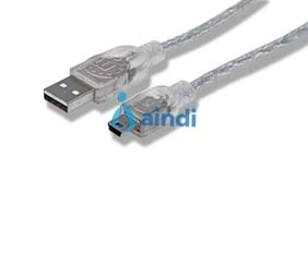 Manhattan 333412 Cable USB Mini B Alta Velocidad 2.0 A Mini B 1.8 m Plata