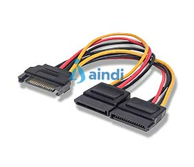 CABLE ALIMENTACION DIVISOR Y SATA 0.15M X2 1 MACHO A 2 HEMBRA