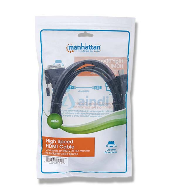 Cable Manhattan HDMI-M a DVI-D-M Enlace Dual 3m Color Negro