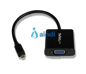 StarTech.com MCHD2VGAE2 Adaptador Convertidor de Video Micro HDMI a VGA 1080p Activo - Negro
