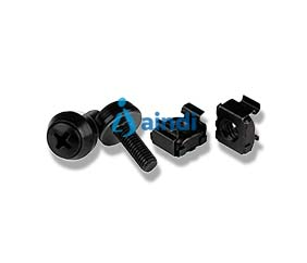 StarTech.com CABSCREWM52B Pack de 100 Tornillos y Tuercas Jaula M5x12mm para Rack - Negro