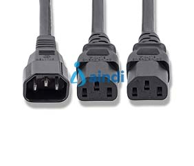 StarTech.com Cable de 3m de Extensión de Alimentación, C14 a 2x C13, 13A 250V, 16AWG, Alargador de Cable de Corriente de Ordenador, IEC-320-C14 a IEC-320-C13, para Fuente de Alimentación, UL