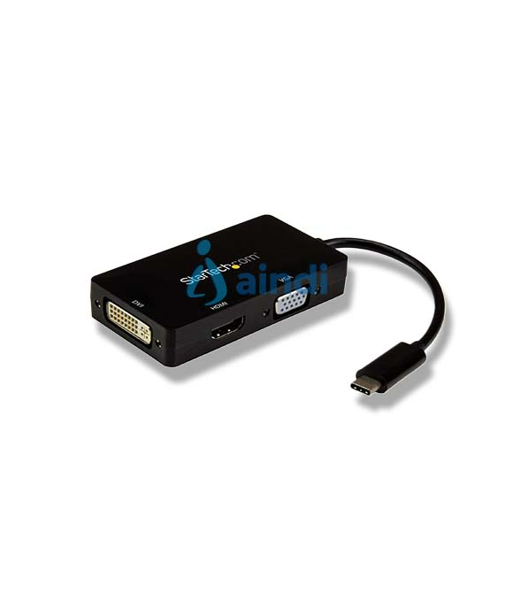 Adaptador USB-C de Vídeo Multipuertos - 3en1 - 4K 30Hz - Negro