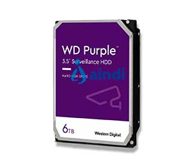DISCO DURO INTERNO WD PURPLE 6TB 3.5 ESCRITORIO SATA3 6GB/S 128MB 24X7 DVR NVR 1-16 BAHIAS 1-64 CAMARAS WD64PURZ