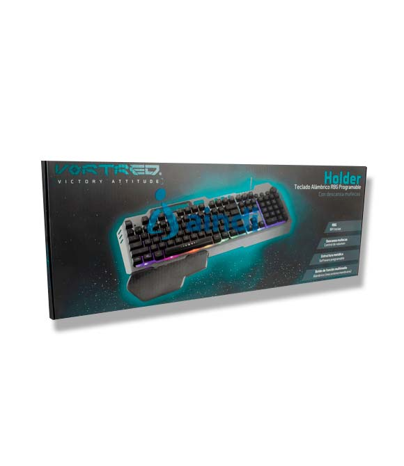 Teclado Vortred Holder Alámbrico RGB Programable