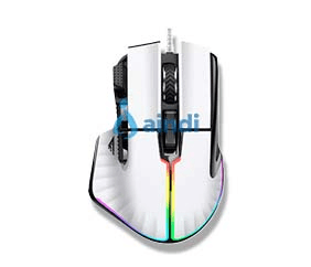 Mouse Game Factor MOG602 Click Láser Pixart 3370 19000 dpi 8 Botones Iluminación RGB Color Blanco